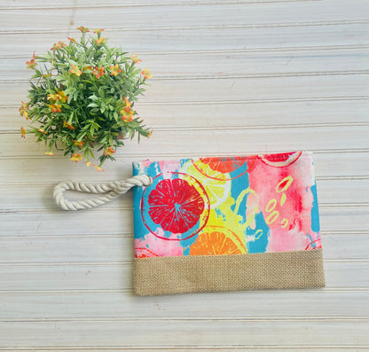 Citrus Fun Wristlet Pouch