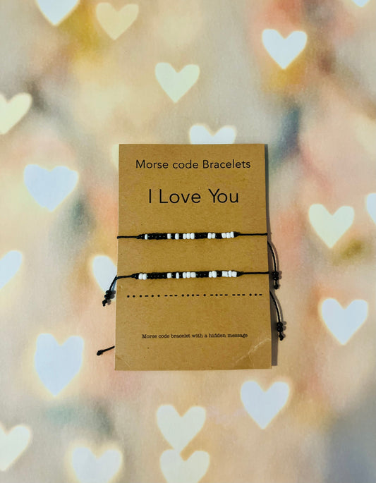 “I Love You” Morse Code Bracelets
