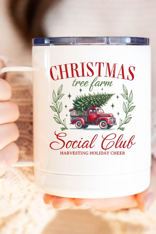 Christmas Tree Farm Red Truck Travel Cup