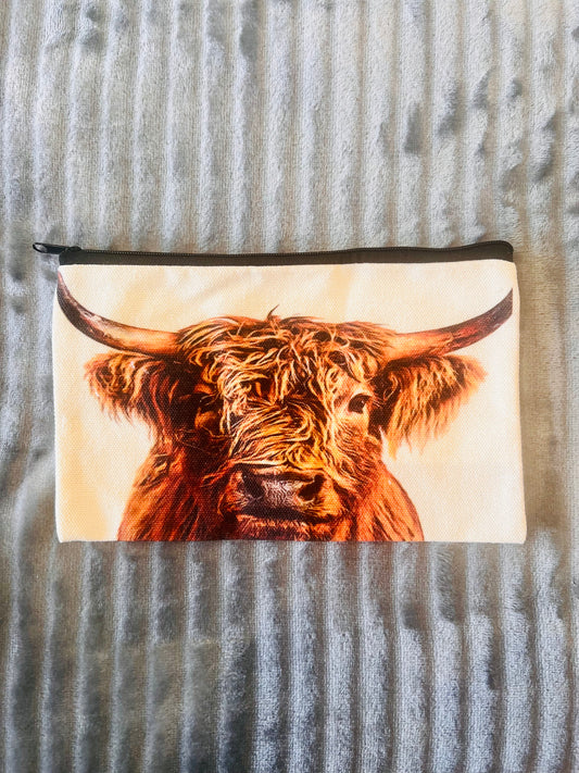 Highland Cow Make-up Bag