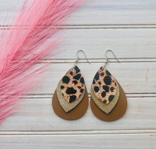 Tiered Leopard Earrings