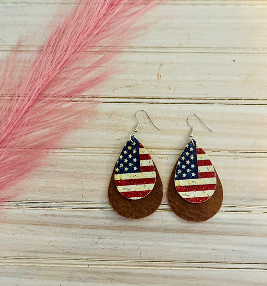 American Flag Patriotic Earrings