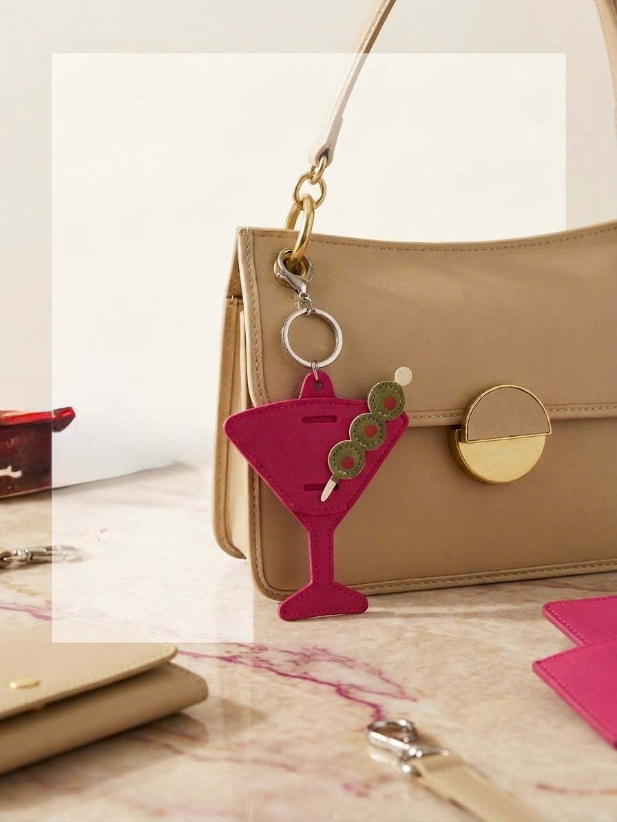 Martini Glass Bag Charm and Sunglass Holder