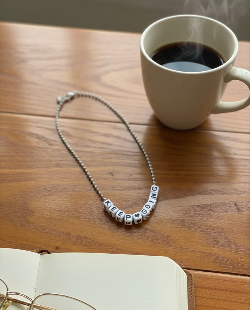 “KEEP❤️GOING” Alphabet Cube Necklace