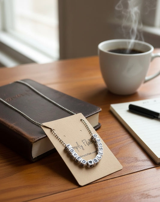 “LOVED❤️BLESSED” Alphabet Cube Necklace