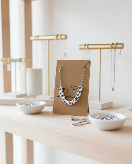 “#GOALDIGGER” Alphabet Cube Necklace