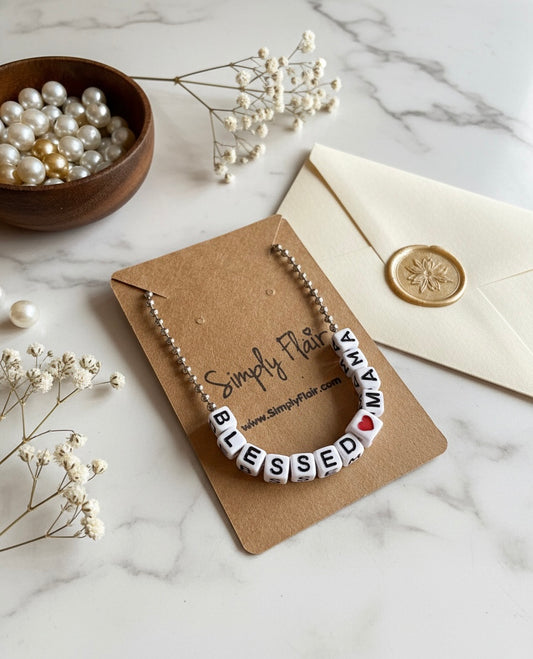 “LOVED❤️BLESSED” Alphabet Letter Necklace