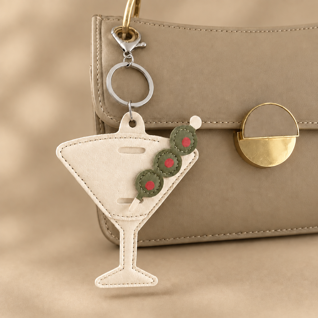 Martini Glass Bag Charm and Sunglass Holder