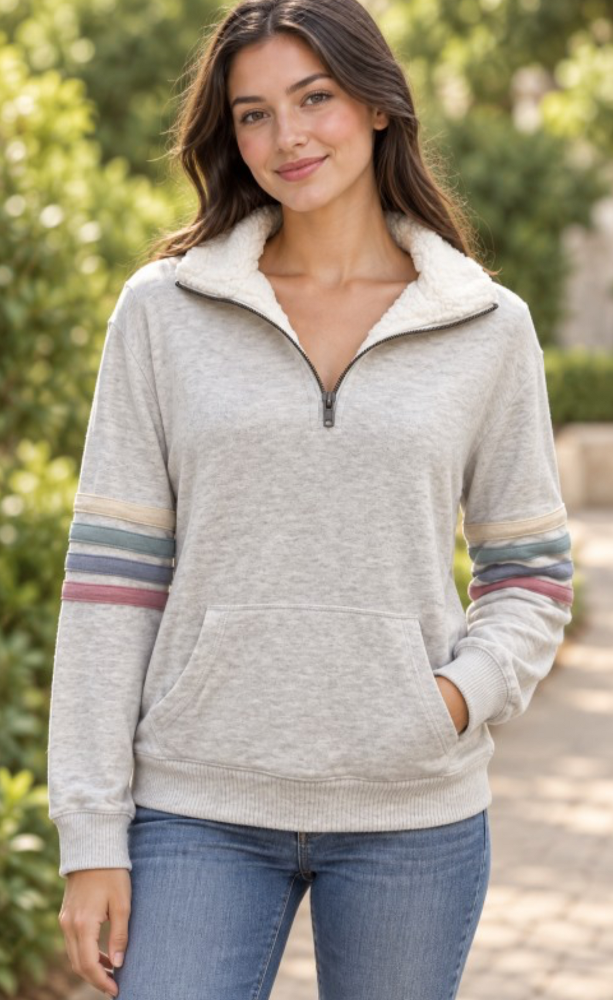 Aspen Stripe 1/4 Zip Pullover